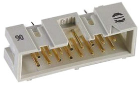 Wtyk PCB 16-pinowe raster: 2.54mm 2-rzędowe HARTING Przewlekany 1.0A 500.0 V.