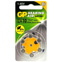 6 x baterie do aparatów słuchowych GP 10 / ZA10 / PR70