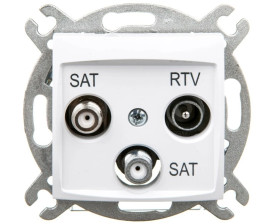 CARLA Gniazdo antenowe R-TV-2xSAT końcowe białe 1760-10