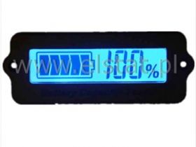Woltomierz LCD 12V niebieski; wskażnik naładowania