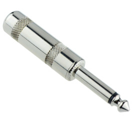 6.35mm Mono Jack Metal Plug 2-Pole