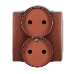 DECO Gniazdo podwójne b/u brązowy metalik 9DGPR-2p