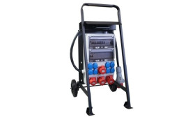 Rozdzielnica budowlana ERB63E2 na stojaku, IP54, gniazda: 2x CEE 32A, 2x CEE 16A, 8x GS 230V