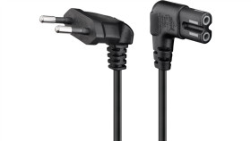 Kabel Przyłączeniowy Z Wtyczką Euro, Obustronnie Kątowy, 1 M, Czarny -...