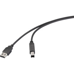 Renkforce RF-6830424 USB 2.0 USB-A plug Black 0.50 m Cable Assembly