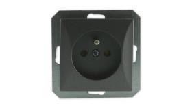 Opal Gniazdo Pojedyncze Z Uziemieniem Do Ramki Grafitowe Gpt-16/M Op Gr