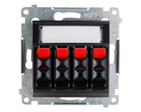 Simon 54 Gniazdo głośnikowe poczwórne antracyt DGL34.01/48