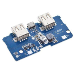 2xUSB 5V 2A Power Bank Module - 1x Micro USB - with Battery Charging System