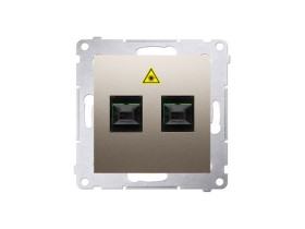 SIMON 54 Gniazdo światłowodowe / optyczne podwójne SC/APC (moduł) złoty mat DGS2.01/44 KONTAKT SIMON