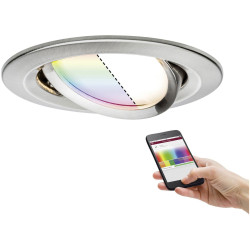 Paulmann 92964 Nova Plus Coin RGBW LED Recessed Light 5.2W Iron Brushed