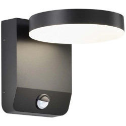 Lampa ścienna okrągła, kinkiet 350st LED 17W 2520lm 3000K czarny z czujnikiem ruchu barwa WW biała ciepła IP65 V-TAC VT-11020S-R