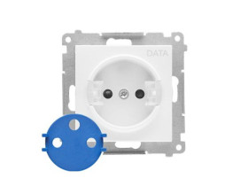 SIMON 55 Gniazdo DATA z kluczem uprawniającym 16 A 250 V szybkozłącza biały mat TGD1CZ.01/111 KONTAKT SIMON
