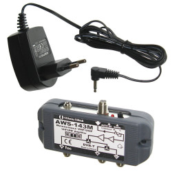 Wzmacniacz antenowy AWS-143M regulowany, rozgałęźnik