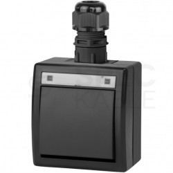 Łącznik schodowy pojedynczy natynkowy hermetyczny IP65 antracytowy 10A Aquant 2K