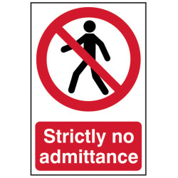 Scan 0608 Strictly No Admittance - PVC 200 x 300mm