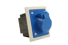 Gniazdo tablicowe z puszką 32A 3P 230V /80x97/ niebieskie IP44 TWIST 423-6pkr