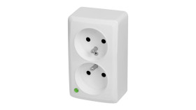 Gniazdo NT podwójne ZU 230V białe BERG CB-85901