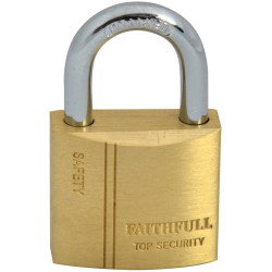 Faithfull BC0430 Brass Padlock 30mm 3 Keys