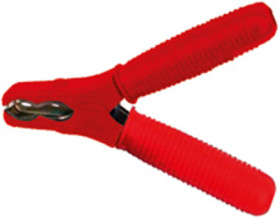 Battery charging pliers, pole sign +, 80 A, 125 mm, red, H 80 ROT VOLLISOLIERT