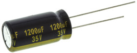 Kondensator 1200μF 35V dc Radialny, Otwór przelotowy Panasonic roztaw: 5mm 12.5 (Dia.) x 25mm