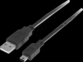 USB2HABM2M USB 2.0 cable, A plug to Mini B plug, 2 m