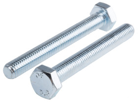 Śruba z łbem sześciokątnym gwint M10 80mm skok 1.50mm Stalowe Sześciokątny Powlekane jasnym cynkiem RS PRO