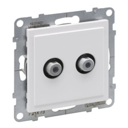 SUNO Gniazdo antenowe podwójne SAT typ F końcowe 1,5dB białe 721173