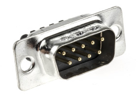 Złącze D-Sub 9-pinowe Męski Proste Montaż na kablu raster 2.74mm Złoto na niklu