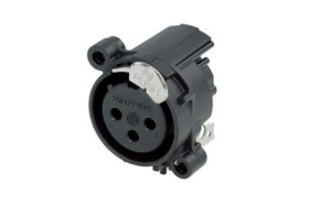 XLR panel socket, 3 pole, gold-plated, NC3FAAH1-DA