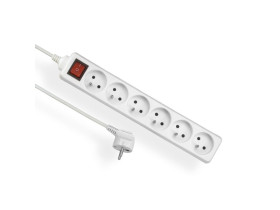 Przedłużacz mieszkaniowy 6 gniazd z uziemieniem+wyłącznik 5m ECONOMIC EPS-605W ELGOTECH