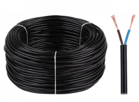 Kabel OMYp 2x0.5mm czarny płaski