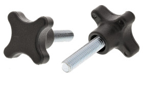 Pokrętło mocujące M8 długość gwintu: 30mm średnica pokrętła 40mm średnica gwintu: 8mm Z czterema ramionami Kołek