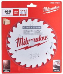 Tarcza pilarska do drewna 165x20mm x 2,2mm 24 zęby ATB MILWAUKEE