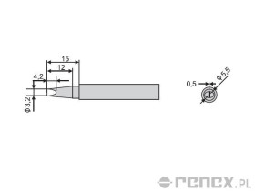 Grot do lutownicy GOOT PX-201 - 3,2D