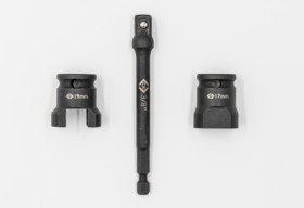 Socket wrenches, 3 pieces, Hexagon, slot, 3/8 inch, 17 mm, 19 mm, T4670M SET