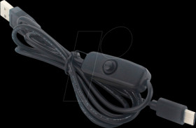 Raspberry Pi - Cable with switch, A-plug &gt; USB-C-plug, 100 cm