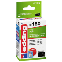 Edding 18-180 Ink cartridge replaced HP 338, C8765EE Compatible Black EDD-180