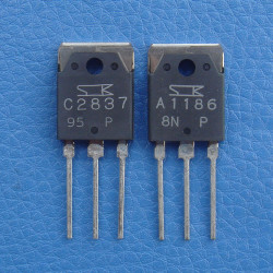 2SA1186 &amp; 2SC2837 SANKEN Audio Power Transistor, Lot of 1 Pairs.