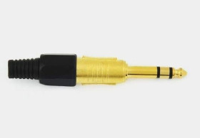 Wtyk jack 6.3 stereo złocony HQ czarny
