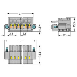 WAGO 2734-109/107-000 Female MCS-MINI 9P 3.5mm Screw Flange Push Buttons