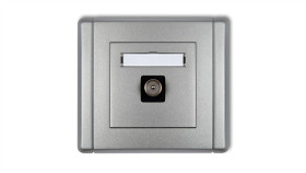 Flexi Gniazdo Antenowe Pojedyncze Tv Srebrny Metalik 7Fgtv-1