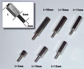Słupek dystansowy 15mm z gwintem zew/wew SL15Z cena netto