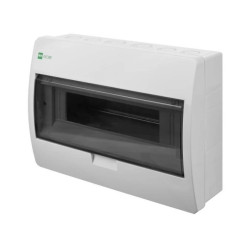 Rozdzielnica modułowa Elegant 1x12 natynkowa IP40 RN N+PE biała drzwi transparentne dymne 2403-01