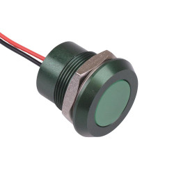 Q22Y5AGXXSG24E Super Bright Green Chamfered 22mm 24VDC LED Panel Indicator IP67 APEM