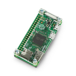 Obudowa Raspberry Pi Zero - Fluo Open - czarno-przezroczysta