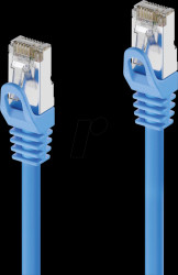 IQ-PC1004-100 Patch cable Cat.6a, S/FTP, blue, 10 m