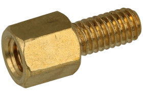 Dystans; DMM3ZW5; M3; zewnętrzny/wewnętrzny; 5mm; 6mm; 3mm; 5mm; tulejka dystansowa gwintowana; sześciokątna; mosiądz żółty; KLS