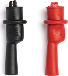 Crocodile clips, red/black, PAN KK15