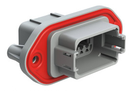 Złącze samochodowe 12-pinowe Amphenol Industrial 2-rzędowe Żeński 13A AT04 Montaż na panelu Połączenie zagniatane Złącze