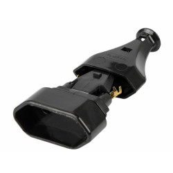 Gniazdo sieciowe 230V GN-11 Czarne płaskie na kabel